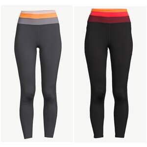 2 pr. Love & Sports Tights black gray athletic XL XXL 2X 1X workout ladies new